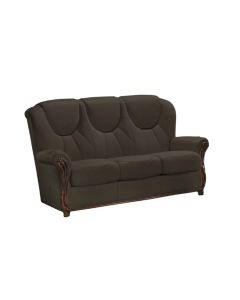 Louisiana Handmade 3 Seater Sofa Genuine Italian Black Real Leather 