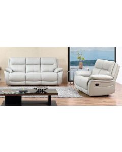 Manhattan Handmade 3+2 Reclining Sofa Suite Italian Putty Real Leather In Stock