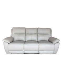 Manhattan Handmade 3 Seater Reclining Sofa Italian Putty Real Leather In Stock