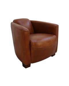 Marlborough Handmade Vintage Distressed Tan Leather Tub Chair In Stock