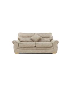 Milan Handcrafted 2 Seater Sofa Upholstered In Caramel Real Fabric