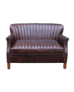 Montrose Handmade 2 Seater Settee Sofa Vintage Distressed Brown Real Leather 