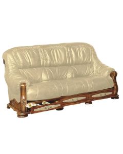 Ohio Handmade 3 Seater Sofa Settee Storage Drawer Genuine Italian Real Leather 