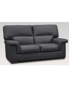Orleans Custom Made 2 Seater Sofa Settee Italian Black Real Leather 