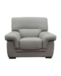 Perugia Original Armchair Contemporary Sofa Italian Light Grey Real Leather 