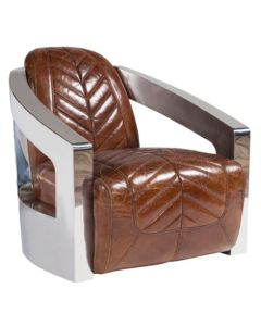 Raptor Handmade Vintage Armchair Retro Distressed Brown Real Leather 