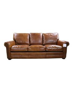 Sloane Handmade 3 Seater Sofa Settee Vintage Retro Distressed Tan Real Leather 
