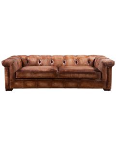 Somerset Genuine Chesterfield 2 Seater Settee Sofa Vintage Retro Distressed Real Leather 