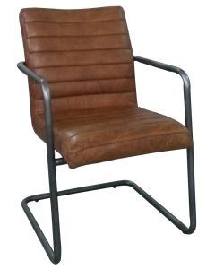 Titus Handmade Vintage Dining Chair Distressed Brown Real Leather 