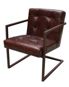 Trentino Original Vintage Armchair Brown Real Leather 