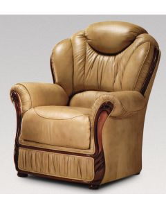 Turin Genuine Armchair Sofa Genuine Italian Nut Real Leather In Stock