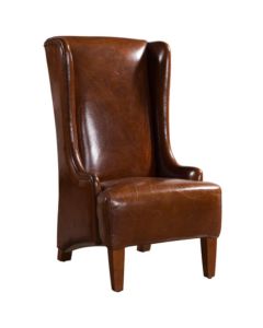 Vintage Deco Custom Made Armchair Distressed Real Leather 