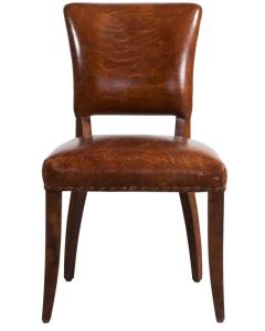 Vintage Handmade Jute Dining Chair Distressed Brown Real Leather