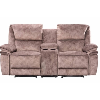 Brooklyn Genuine 2 Seater Reclining Sofa With Cupholder Taupe Real Fabric In Stock