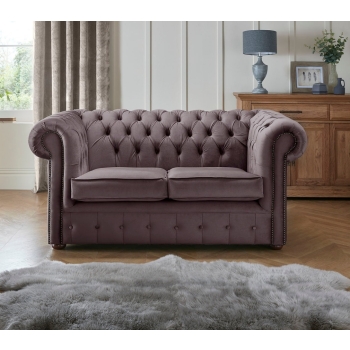Chesterfield 2 Seater Fabric Malta Lavender 02 Sofa