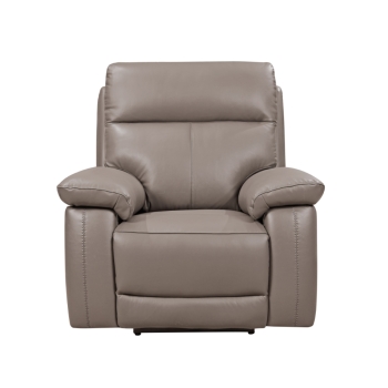 Dallas Handmade 1 Seater Electric Reclining Armchair Latte Leather In Stock