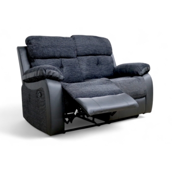 Holden Handmade 2 Seater Sofa Reclining Dark Grey Fabric And Leather In Stock