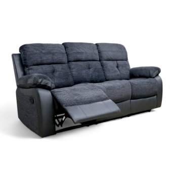 Holden Handmade 3 Seater Sofa Reclining Dark Grey Fabric And Leather In Stock