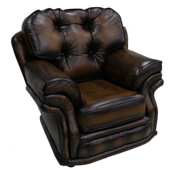 Chesterfield 1 Seater Armchair Antique Tan Leather In Knightsbr­idge Style