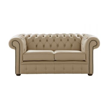 Chesterfield 2 Seater Shelly Basket Leather Sofa Settee Bespoke In Classic Style