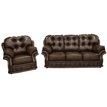 Chesterfield 3+1 Seater Antique Tan Leather Sofa Suite In Knightsbr­idge Style