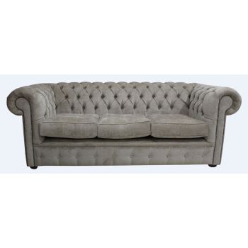 Chesterfield 3 Seater Sofa Velluto Fudge Brown Velvet Fabric In Classic Style