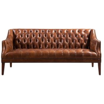Kirkby Vintage 3 Seater Distressed Chesterfield Leather Sofa