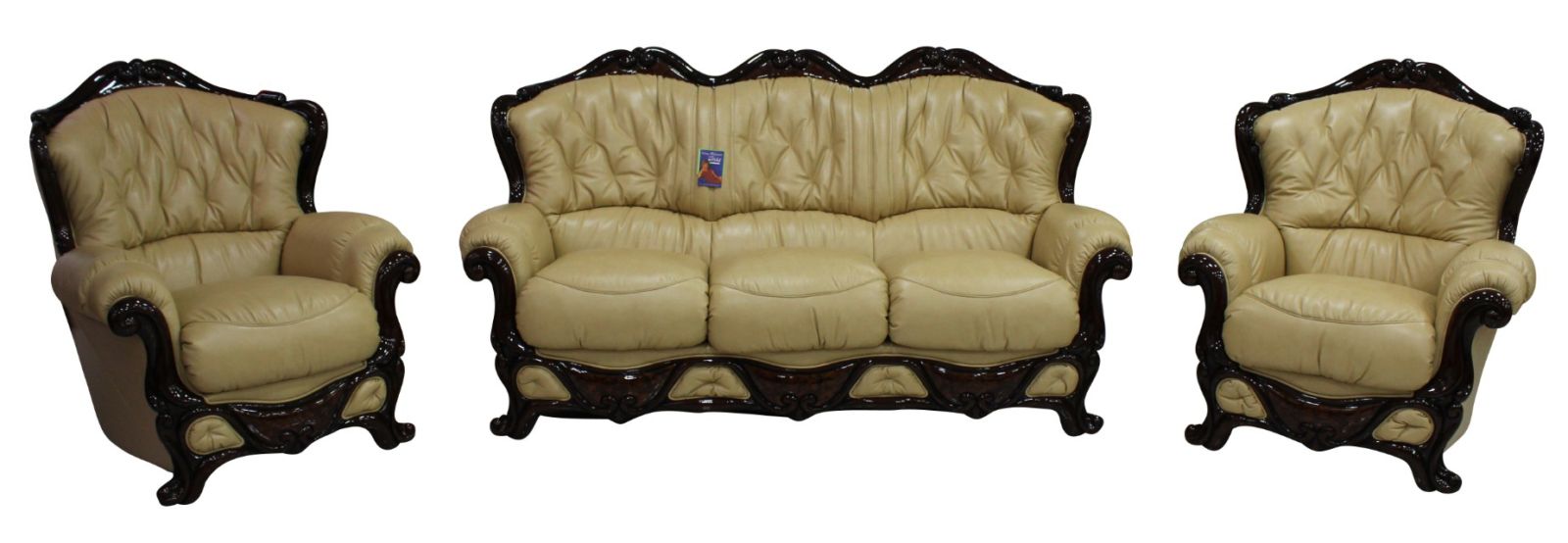 Product photograph of Dante Handmade 3 Seater Armchair Armchair Sofa Suite Italian Nut Real Leather from Chesterfield Sofas