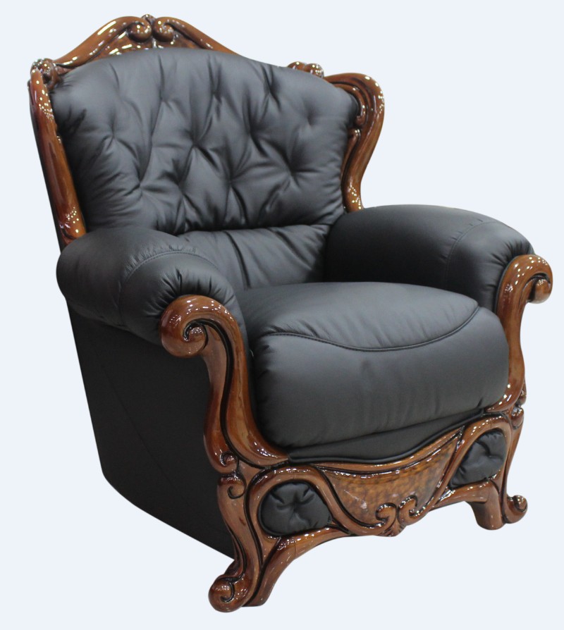 Product photograph of Dante Handmade Armchair Genuine Italian Sofa Real Black Leather from Chesterfield Sofas