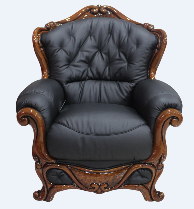 Product photograph of Dante Handmade Armchair Genuine Italian Sofa Real Black Leather from Chesterfield Sofas.