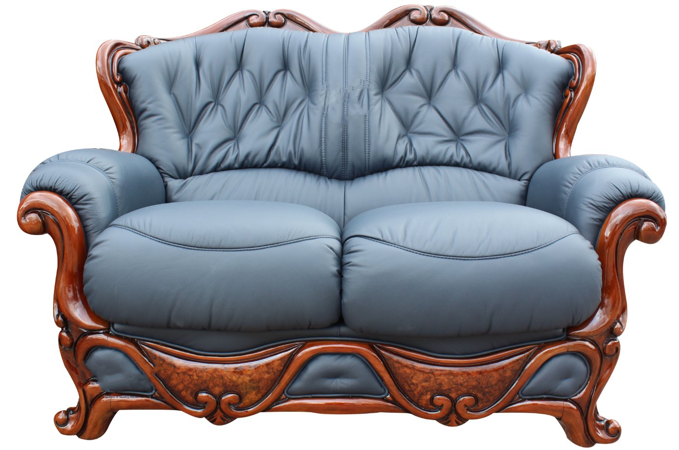 Product photograph of Dante Original 2 Seater Sofa Settee Italian Blue Real Leather from Chesterfield Sofas