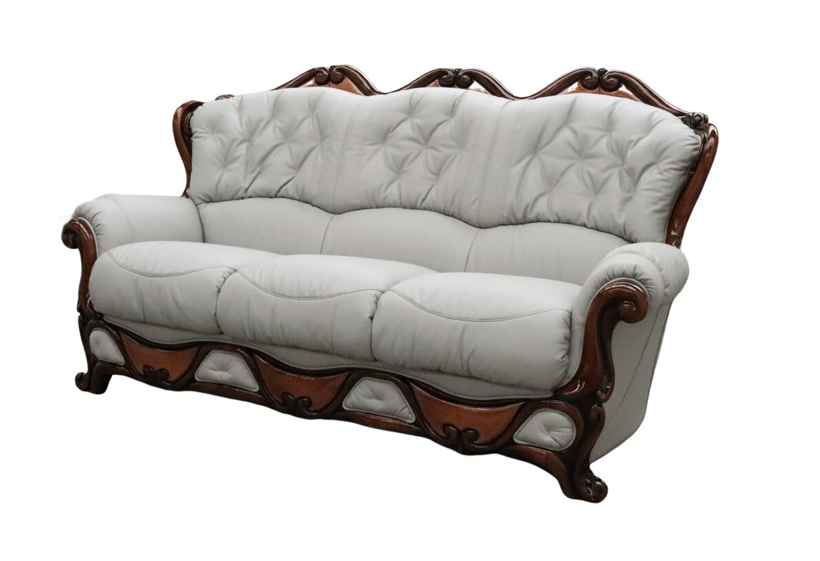 Product photograph of Dante Original 3 Seater Sofa Settee Italian Light Grey Real Leather from Chesterfield Sofas.