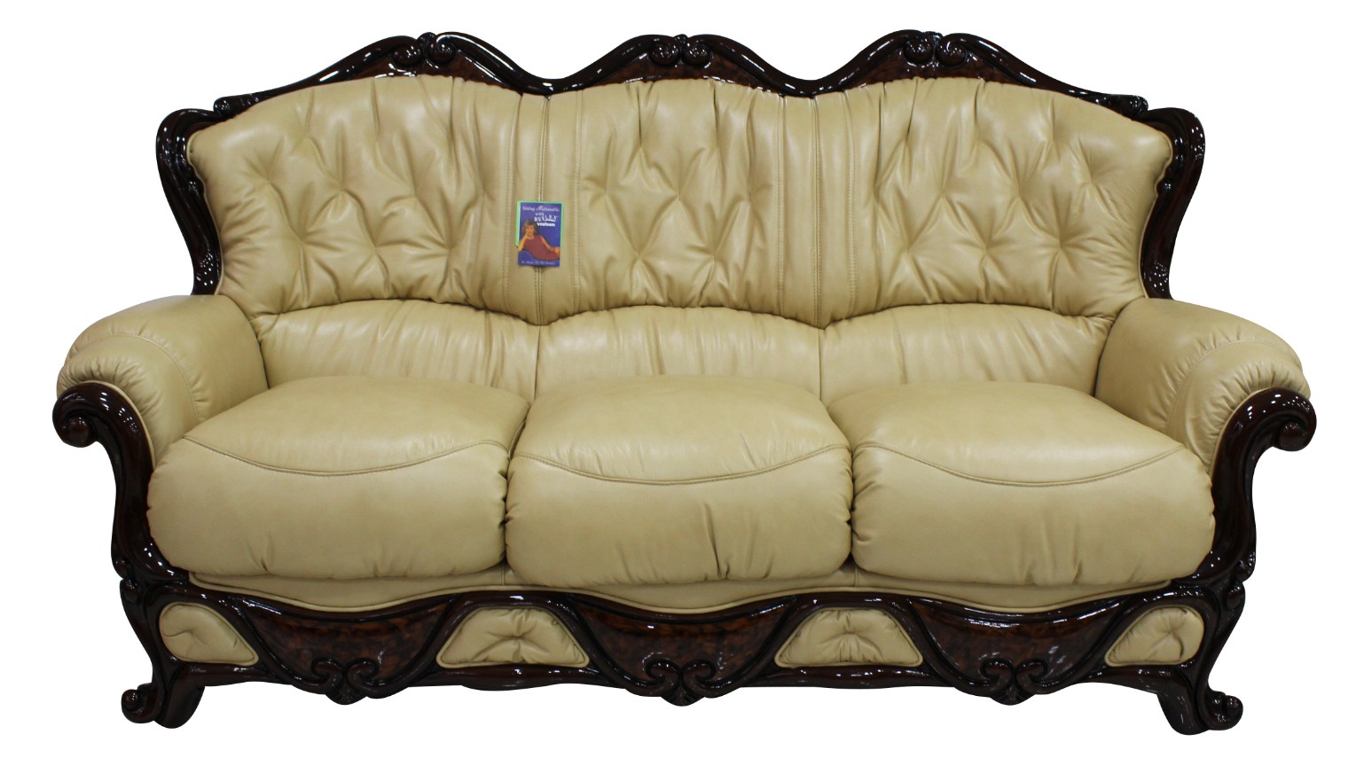 Product photograph of Dante Original 3 Seater Sofa Settee Italian Nut Real Leather from Chesterfield Sofas