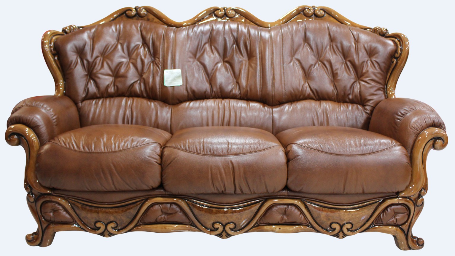 Product photograph of Dante Original 3 Seater Sofa Settee Italian Tabak Brown Real Leather from Chesterfield Sofas