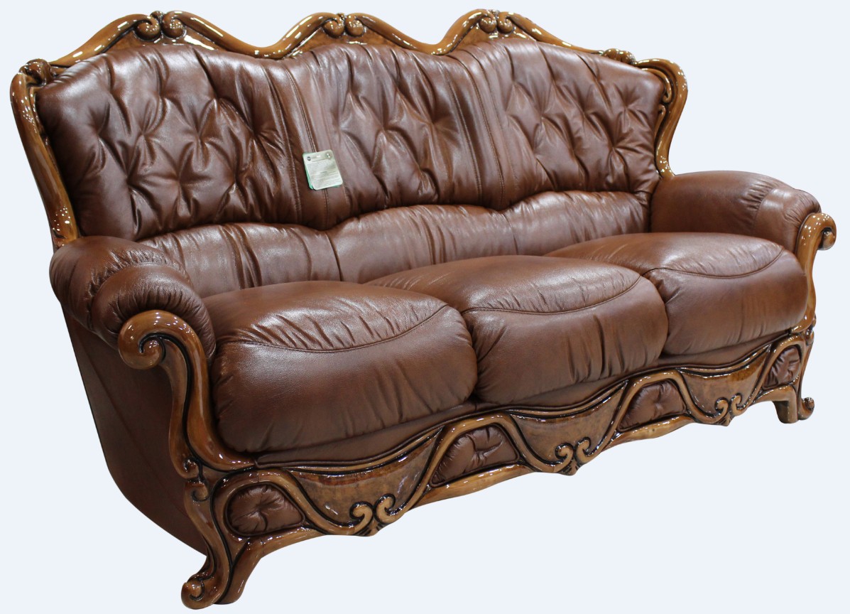 Product photograph of Dante Original 3 Seater Sofa Settee Italian Tabak Brown Real Leather from Chesterfield Sofas.