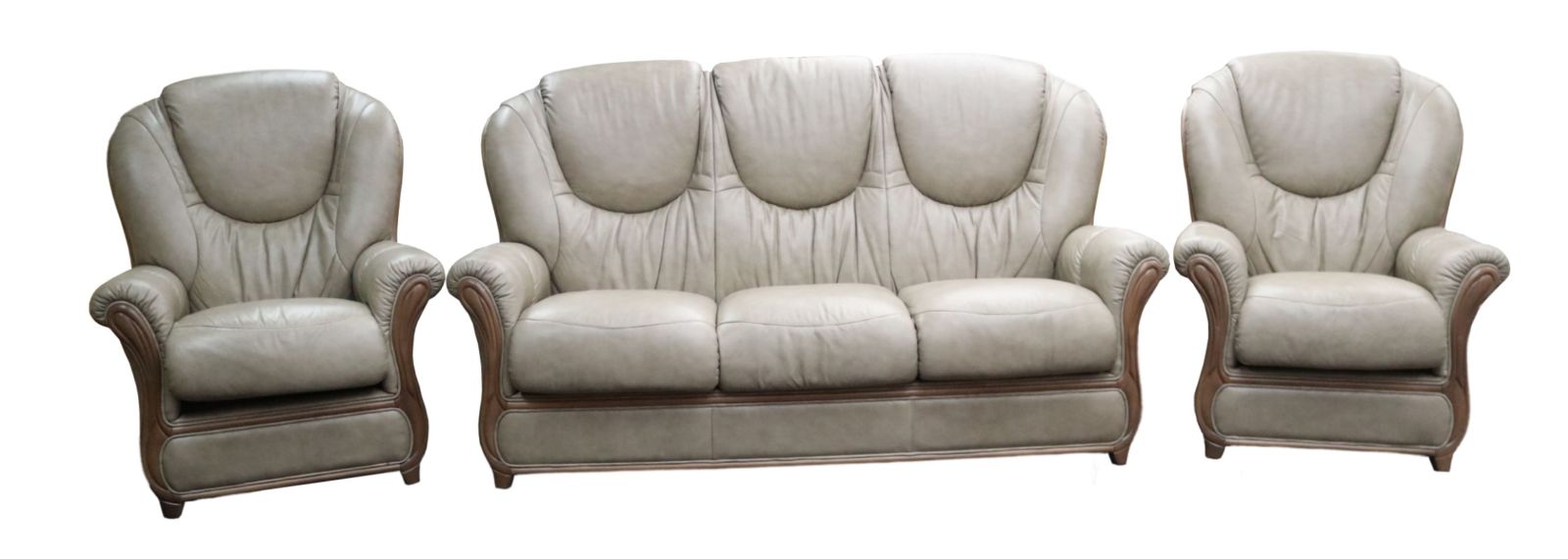 Product photograph of Debora Custom Made 3 1 1 Sofa Suite Genuine Italian Dove Grey Real Leather from Chesterfield Sofas