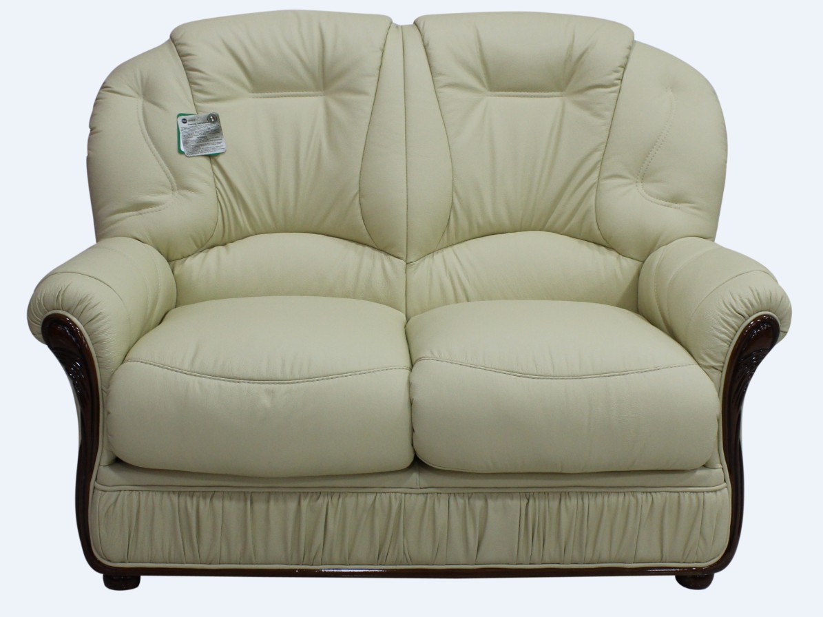 Product photograph of Debora Handmade 2 Seater Sofa Settee Genuine Italian Cream Real Leather from Chesterfield Sofas