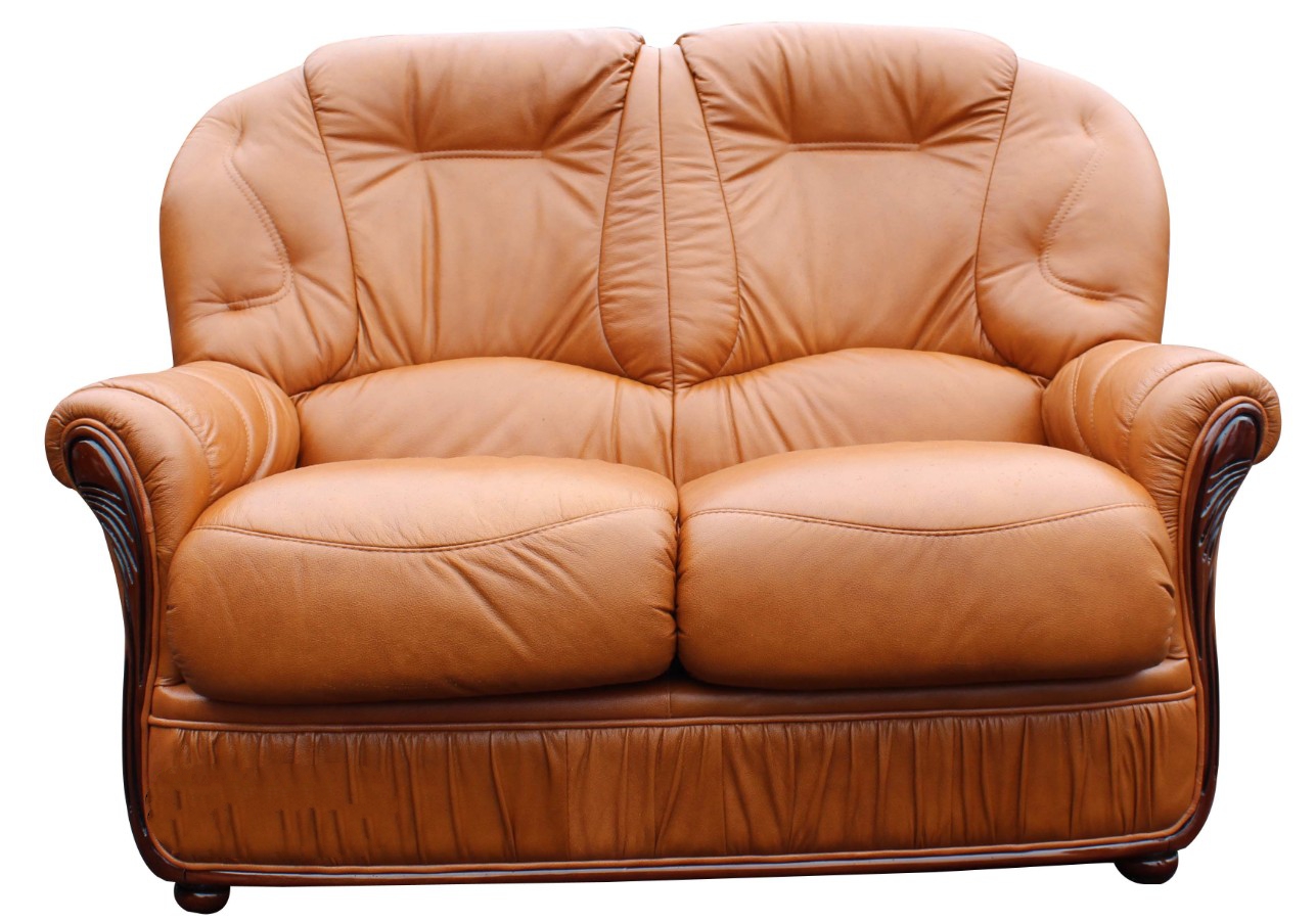 Product photograph of Debora Handmade 2 Seater Sofa Settee Genuine Italian Tan Real Leather from Chesterfield Sofas