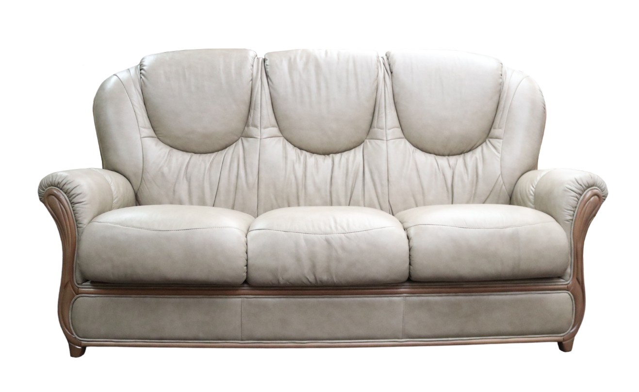 Product photograph of Debora Handmade 3 Seater Sofa Settee Genuine Italian Dove Grey Real Leather from Chesterfield Sofas