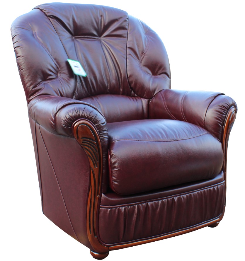 Product photograph of Debora Handmade Sofa Armchair Genuine Italian Burgundy Real Leather from Chesterfield Sofas.