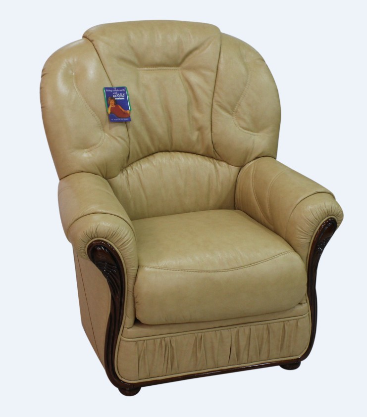 Product photograph of Debora Handmade Sofa Armchair Genuine Italian Nut Real Leather from Chesterfield Sofas.