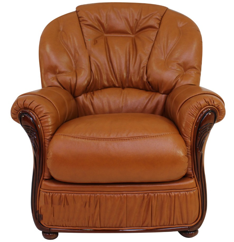 Product photograph of Debora Handmade Sofa Armchair Genuine Italian Tan Real Leather from Chesterfield Sofas