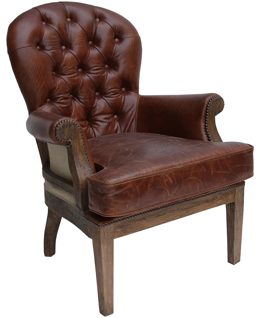 Product photograph of Decons Tructed Estate Handmade Armchair Vintage Brown Distressed Real Leather from Chesterfield Sofas