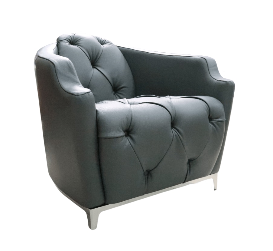 Product photograph of Delizia Tub Club Chair Bull Grigio Grey Real Italian Leather from Chesterfield Sofas