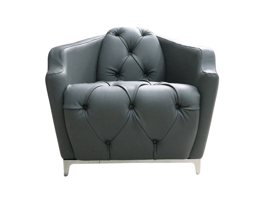 Product photograph of Delizia Tub Club Chair Bull Grigio Grey Real Italian Leather from Chesterfield Sofas.