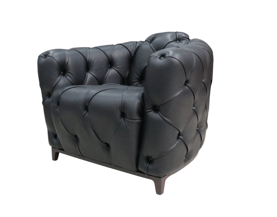 Product photograph of Deliziante Tub Club Chair Italian Suave Nero Black Real Leather from Chesterfield Sofas