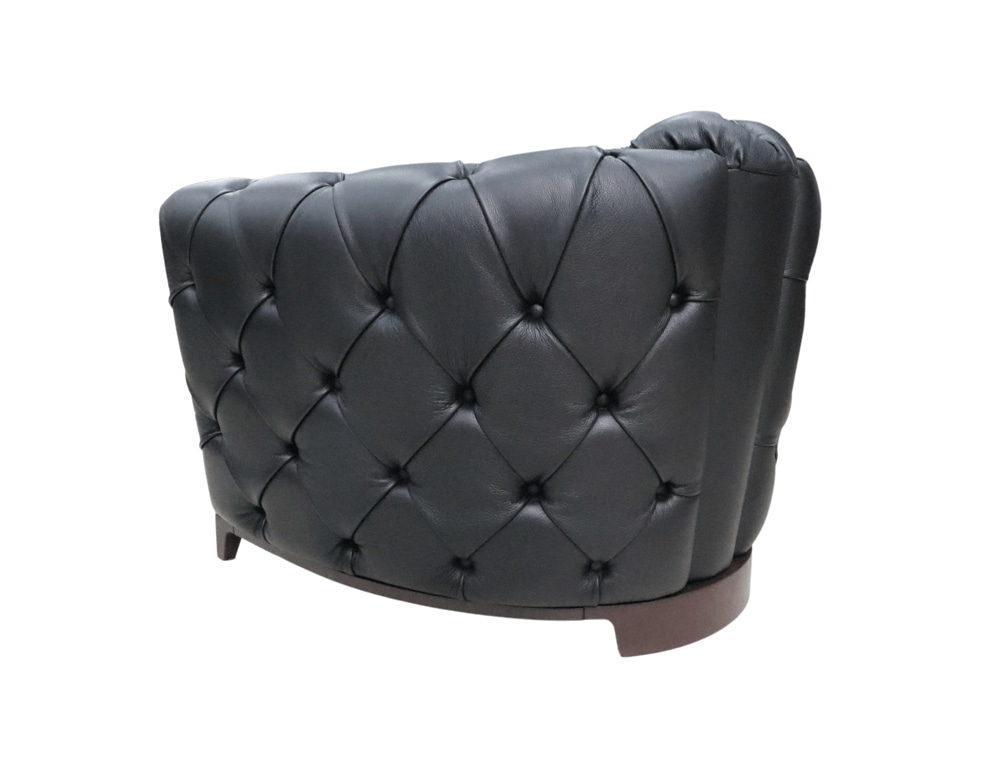 Product photograph of Deliziante Tub Club Chair Italian Suave Nero Black Real Leather from Chesterfield Sofas.