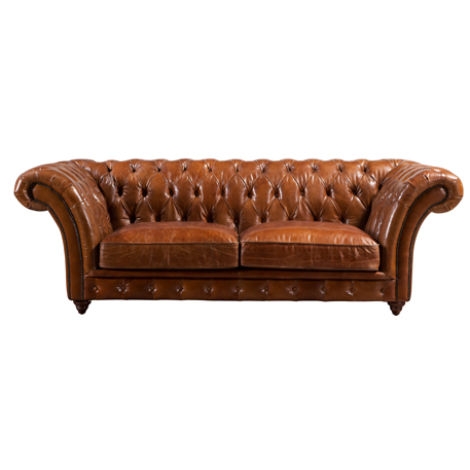 Product photograph of Dover Chesterfied Vintage 2 Seater Distressed Leather Sofa from Chesterfield Sofas