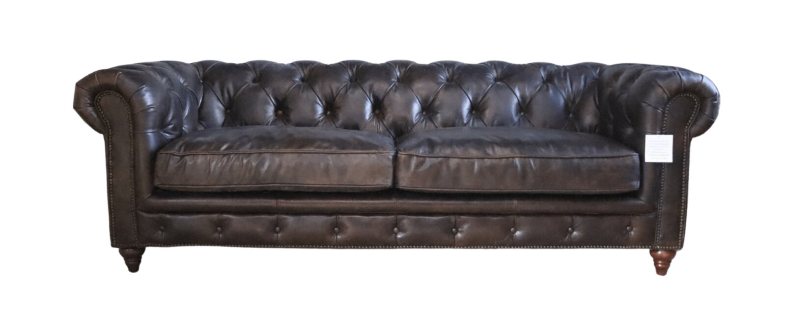 Product photograph of Earle Grande 3 Seater Chesterfield Tobacco Brown Real Leather Sofa from Chesterfield Sofas