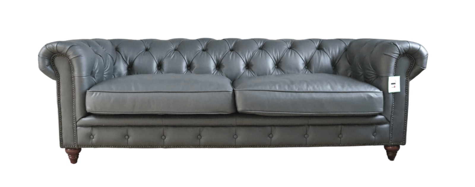 Product photograph of Earle Grande Handmade 3 Seater Chesterfield Sofa Nappa Grey Real Leather from Chesterfield Sofas